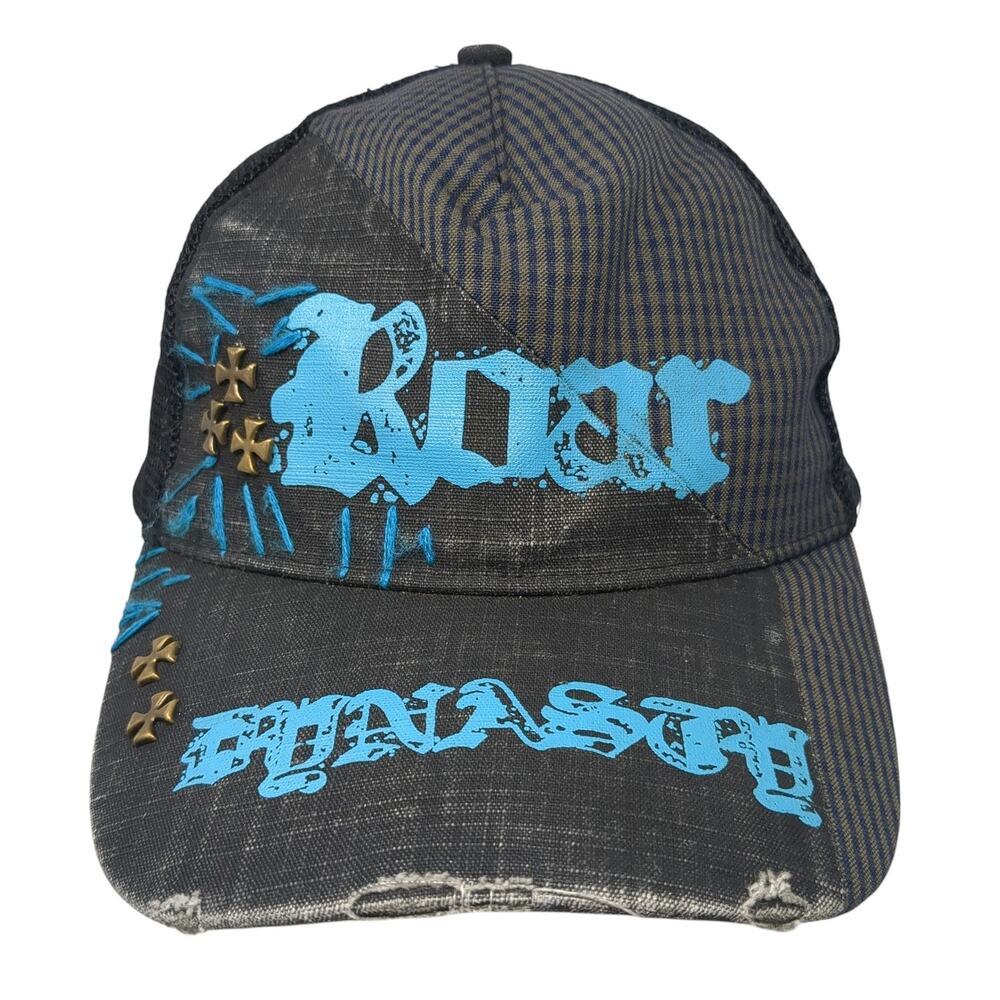 Roar Synasty Snapback Trucker Hat Multi One Size Adjustable Distressed Mesh Back